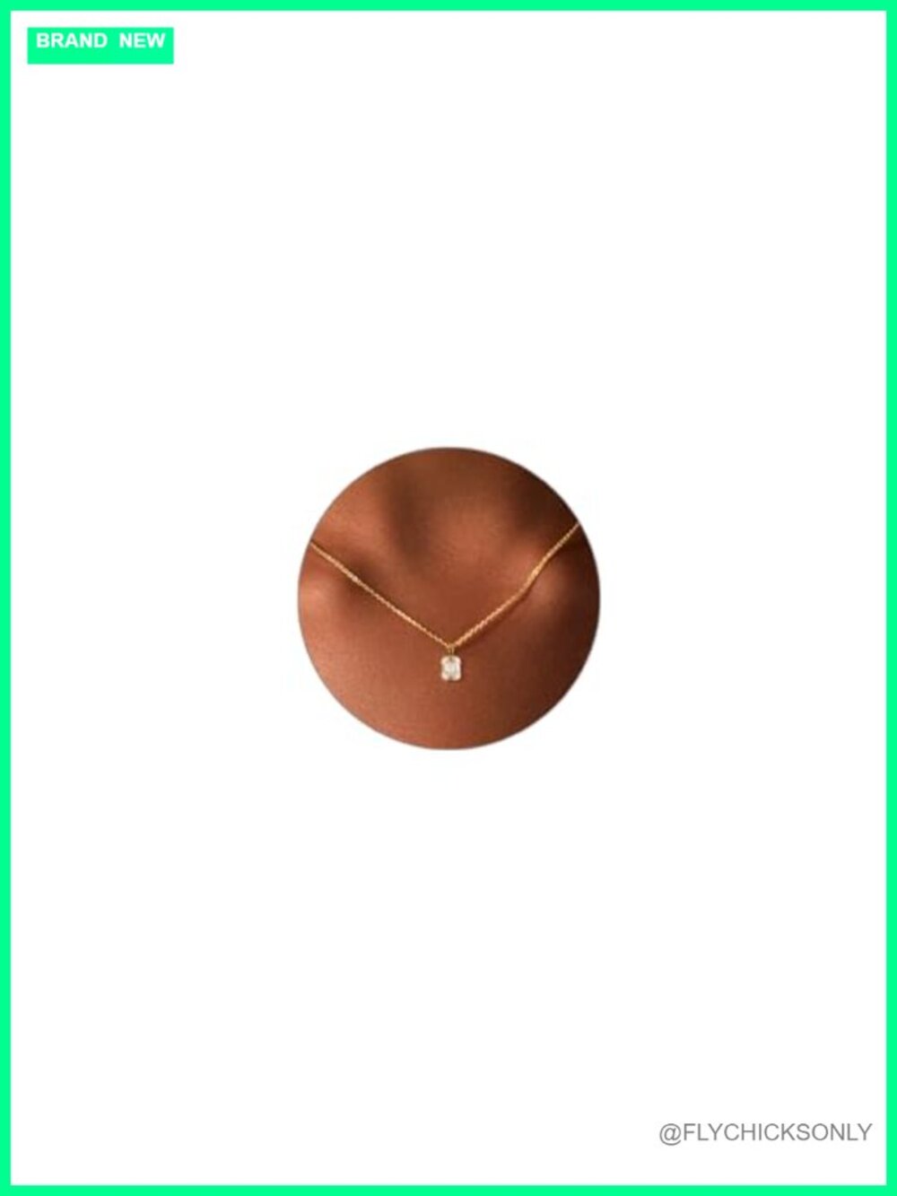 14k Gold Plated Cubic Zirconia Solitaire Pendant Necklace